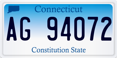CT license plate AG94072