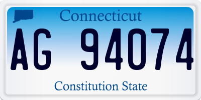 CT license plate AG94074