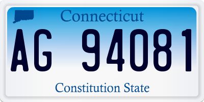 CT license plate AG94081