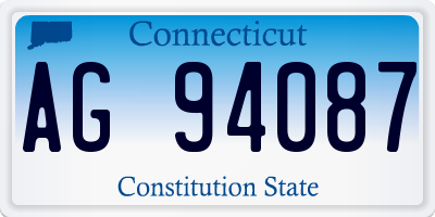 CT license plate AG94087