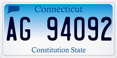 CT license plate AG94092