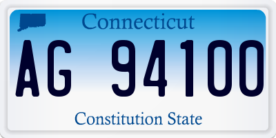 CT license plate AG94100