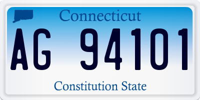 CT license plate AG94101