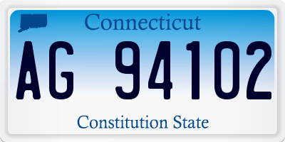 CT license plate AG94102