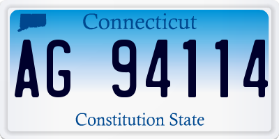 CT license plate AG94114