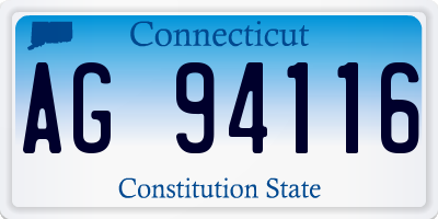 CT license plate AG94116