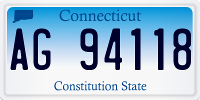 CT license plate AG94118