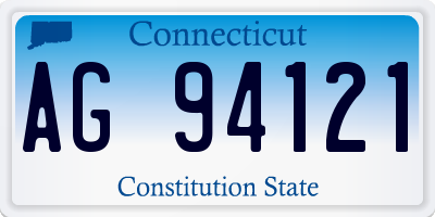 CT license plate AG94121