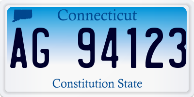 CT license plate AG94123