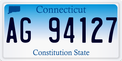 CT license plate AG94127