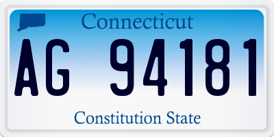 CT license plate AG94181