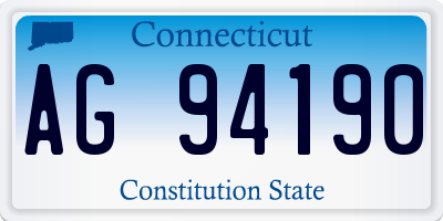 CT license plate AG94190
