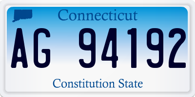 CT license plate AG94192