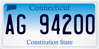 CT license plate AG94200