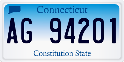 CT license plate AG94201