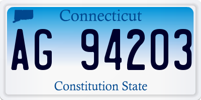 CT license plate AG94203