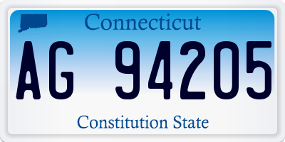 CT license plate AG94205