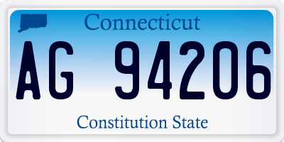 CT license plate AG94206
