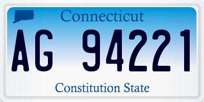 CT license plate AG94221