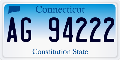 CT license plate AG94222