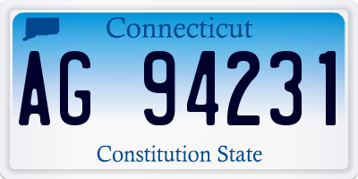 CT license plate AG94231