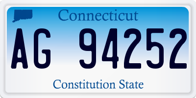 CT license plate AG94252