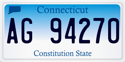 CT license plate AG94270