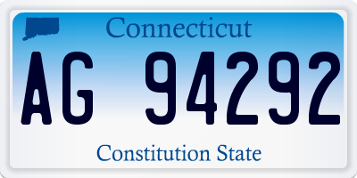 CT license plate AG94292