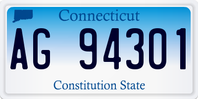 CT license plate AG94301