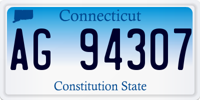 CT license plate AG94307