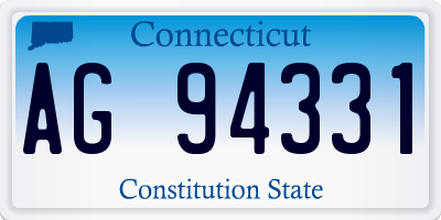 CT license plate AG94331