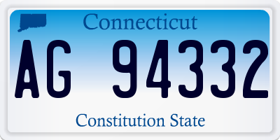 CT license plate AG94332