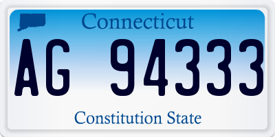 CT license plate AG94333