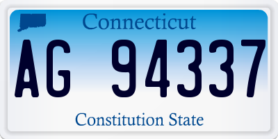 CT license plate AG94337