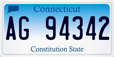 CT license plate AG94342