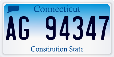 CT license plate AG94347