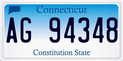 CT license plate AG94348