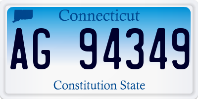 CT license plate AG94349