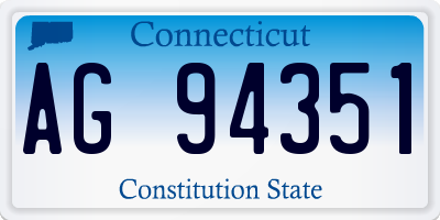 CT license plate AG94351