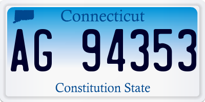 CT license plate AG94353