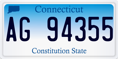 CT license plate AG94355