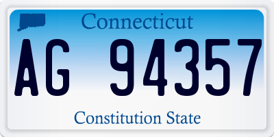 CT license plate AG94357