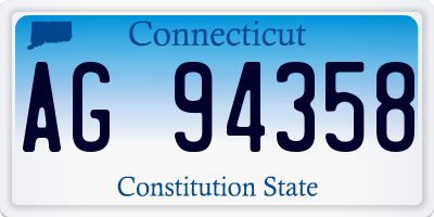 CT license plate AG94358