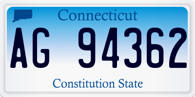 CT license plate AG94362
