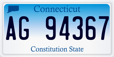 CT license plate AG94367