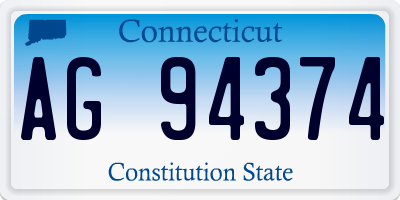 CT license plate AG94374