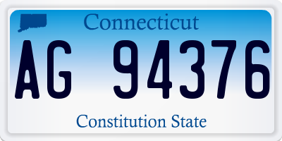 CT license plate AG94376