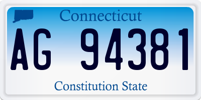 CT license plate AG94381