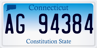 CT license plate AG94384