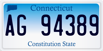 CT license plate AG94389